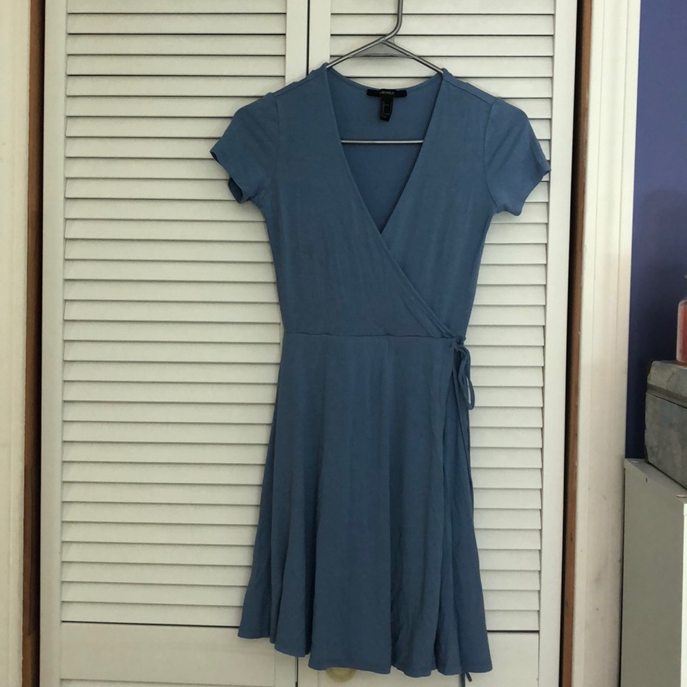 Blue v-neck dress
